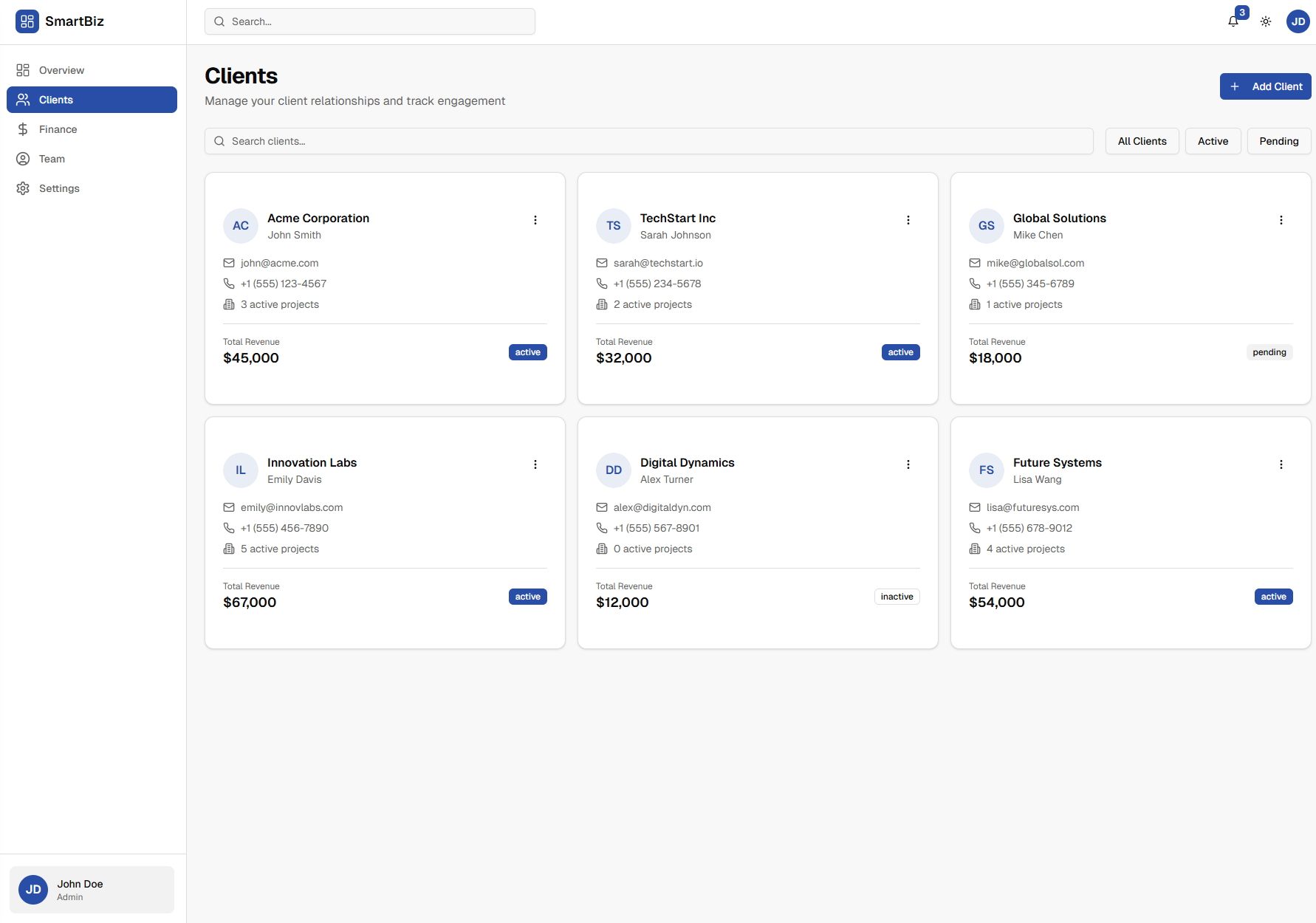 Smart Business Dashboard System