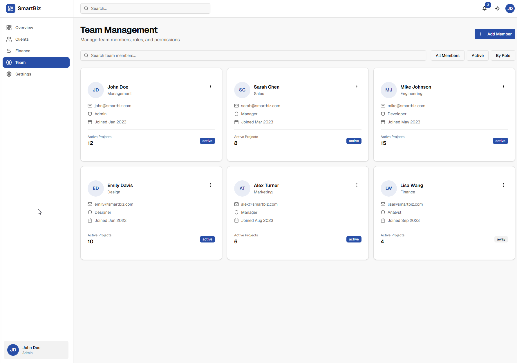 Smart Business Dashboard System